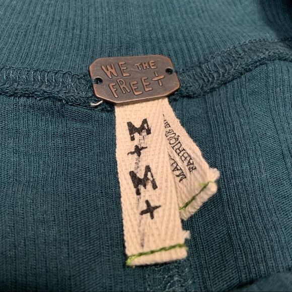 🆕 Free People We The Free Faye Ribbed Tank Top in Turquoise - Picture 5 of 5